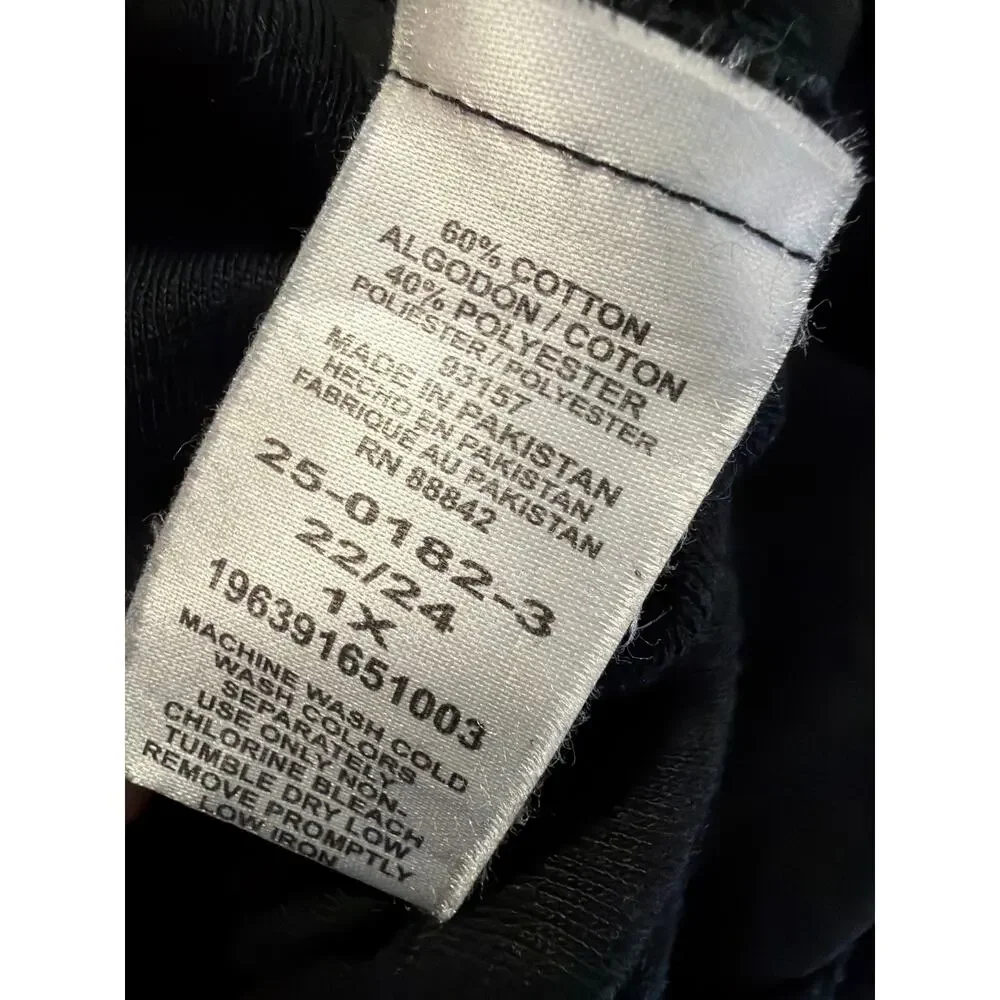 Woman Within Women's Plus Size Black Drawstring Capri Pants Size 22/24 1X